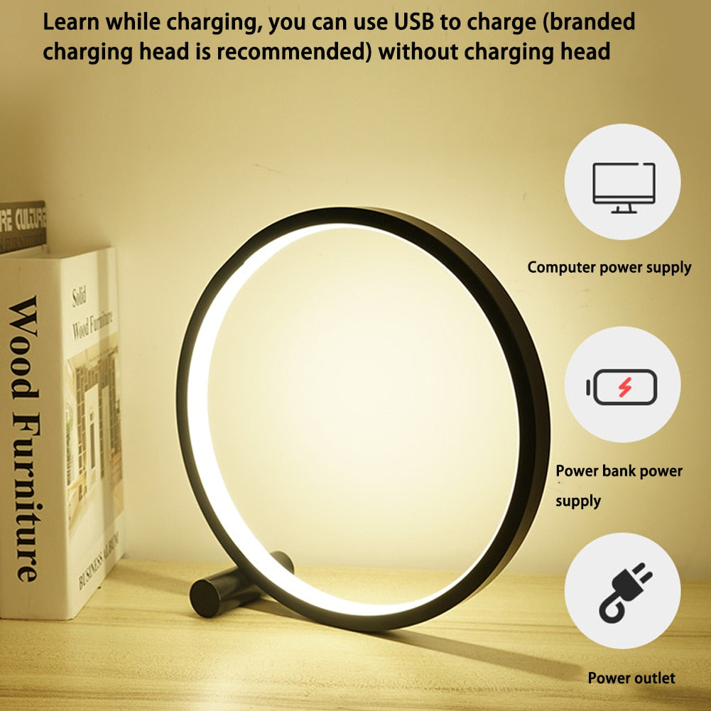 LED Table Lamp For Bedroom Circular