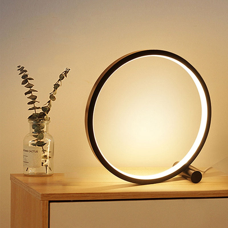 LED Table Lamp For Bedroom Circular