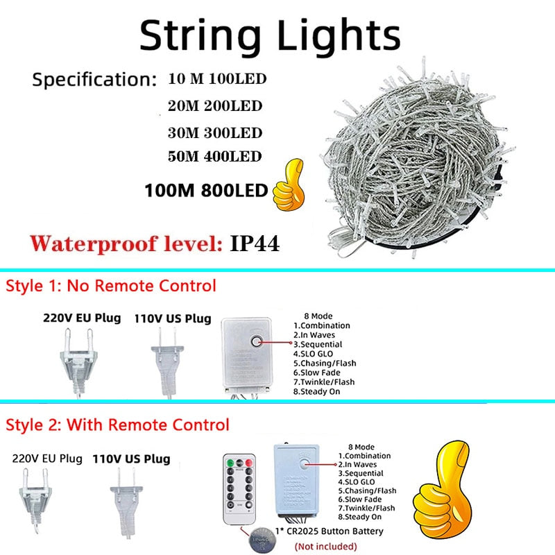 Led String Garland Christmas Light