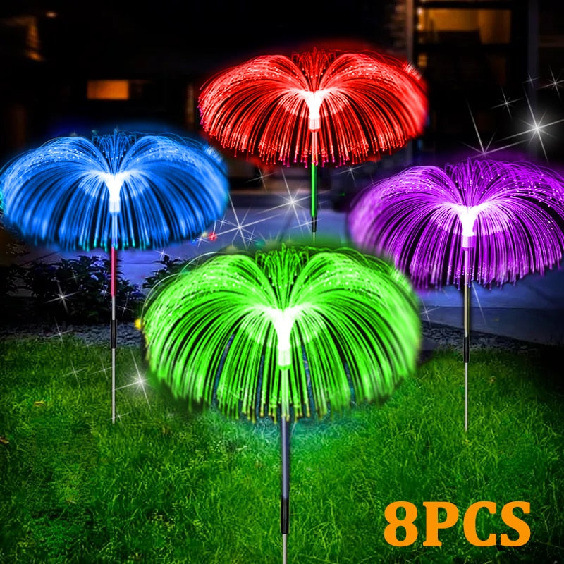 Outdoor Waterproof Fiber Optic Jellyfish Lawn Lights