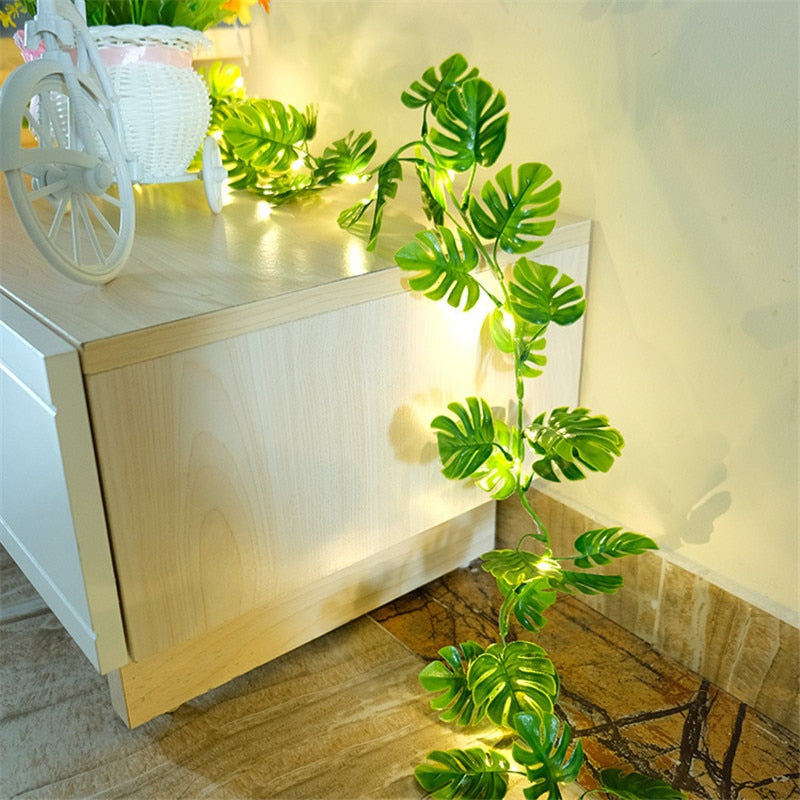 Flower Green Leaf String Lights