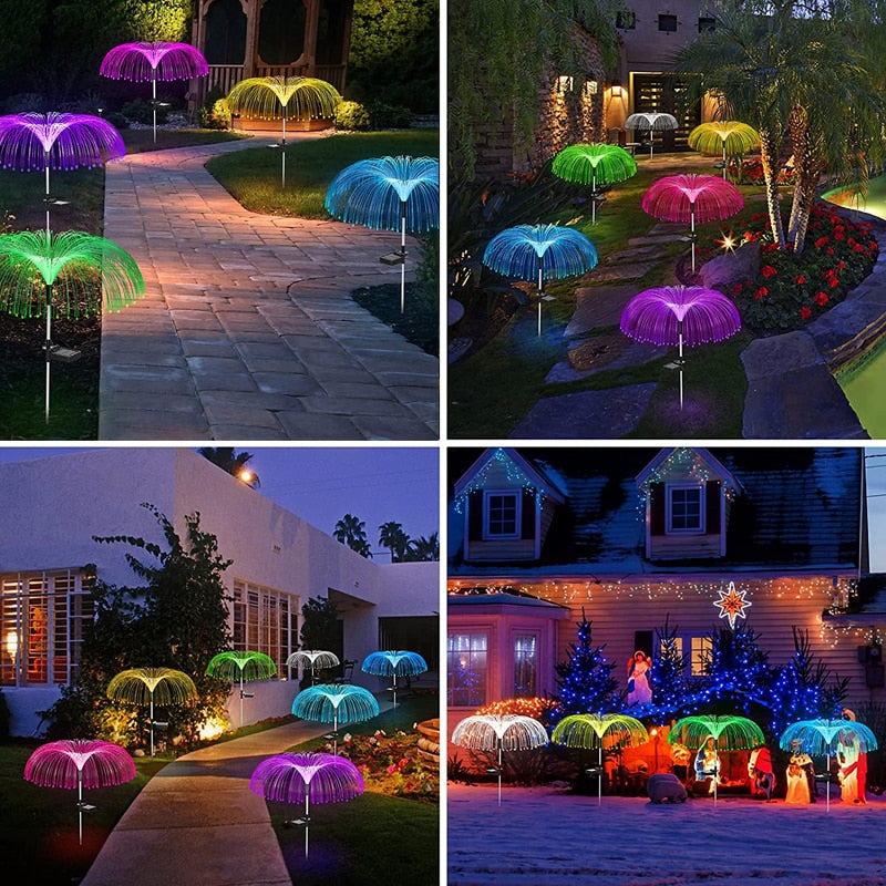 Outdoor Waterproof Fiber Optic Jellyfish Lawn Lights