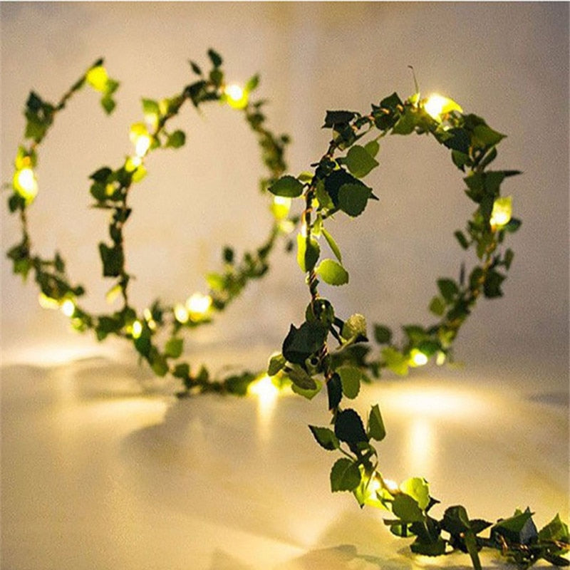 Flower Green Leaf String Lights