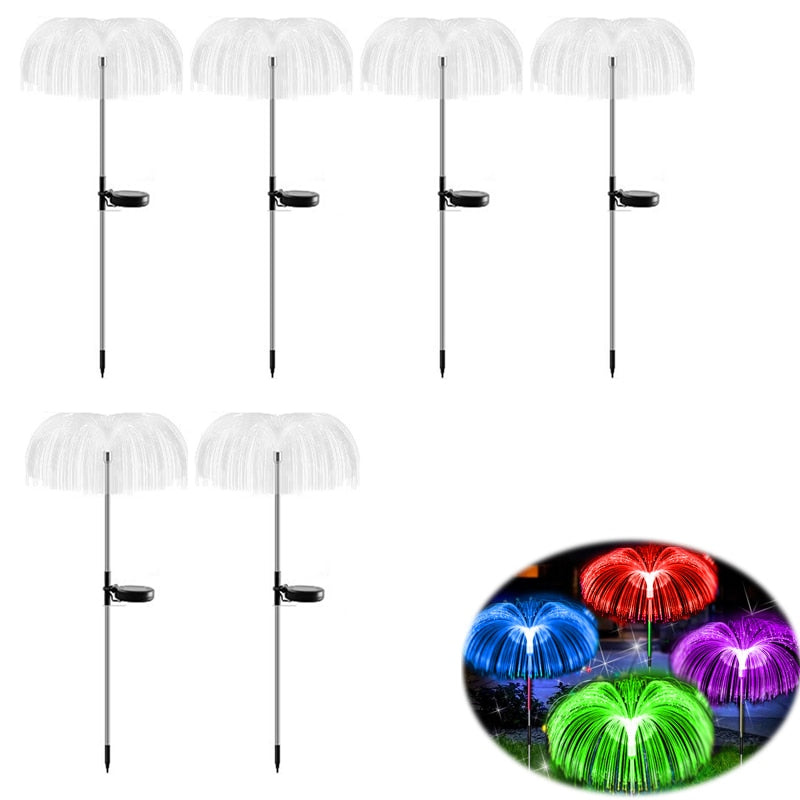 Outdoor Waterproof Fiber Optic Jellyfish Lawn Lights