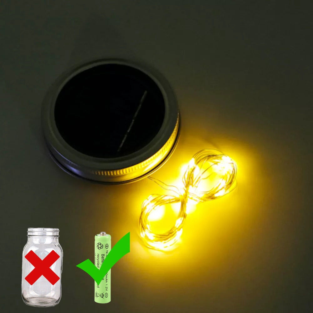 Solar Power Mason Jar Lid Lights