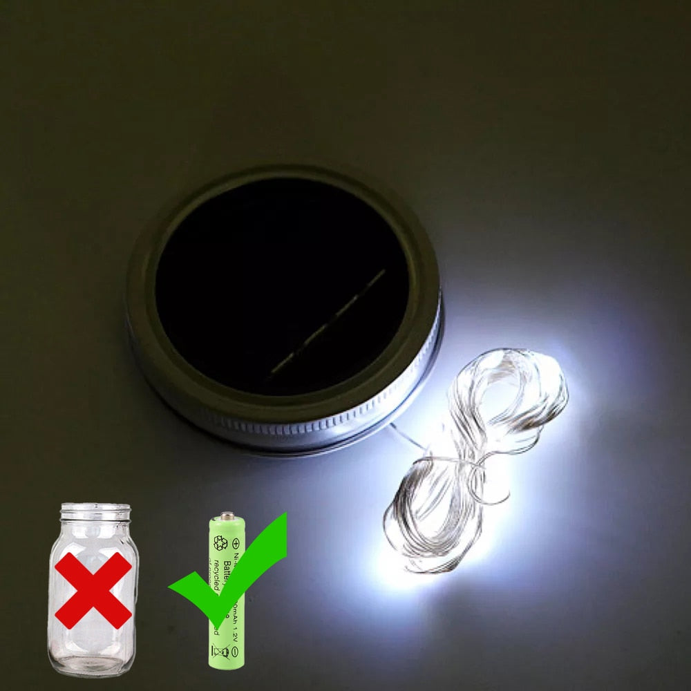 Solar Power Mason Jar Lid Lights