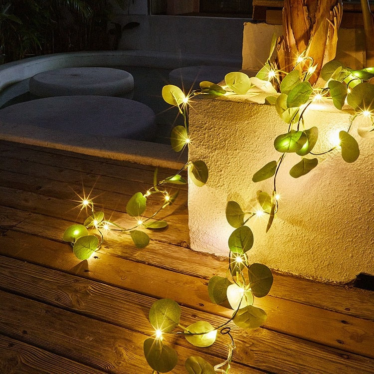 Flower Green Leaf String Lights